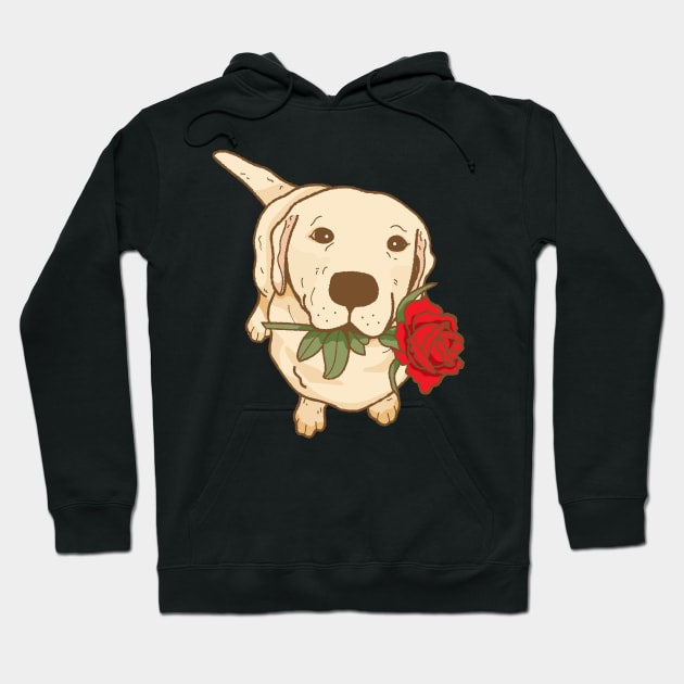 Golden Labrador with flower Hoodie by elhlaouistore